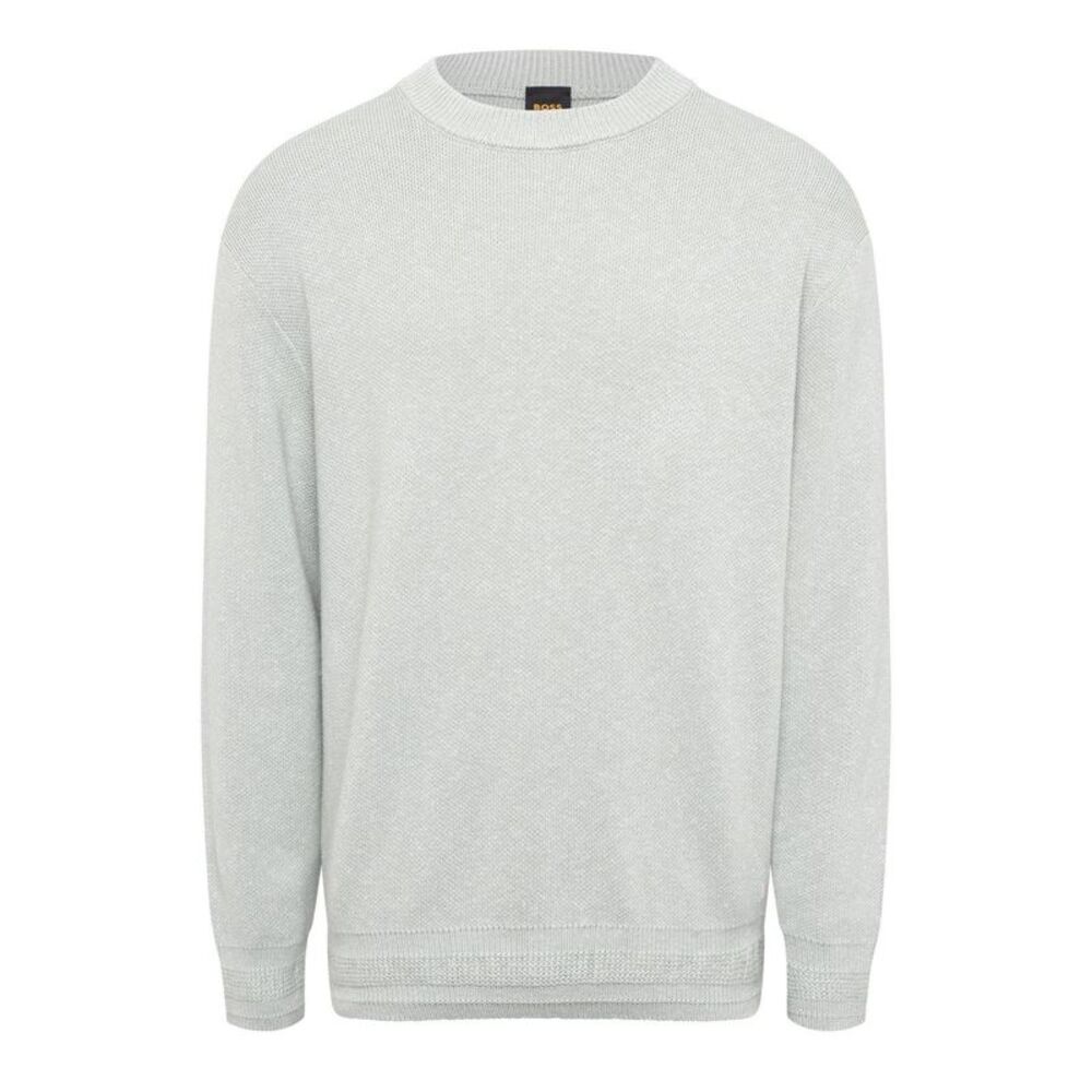 Boss Mens Kokoage Ribbed Regular Sweater / Silver